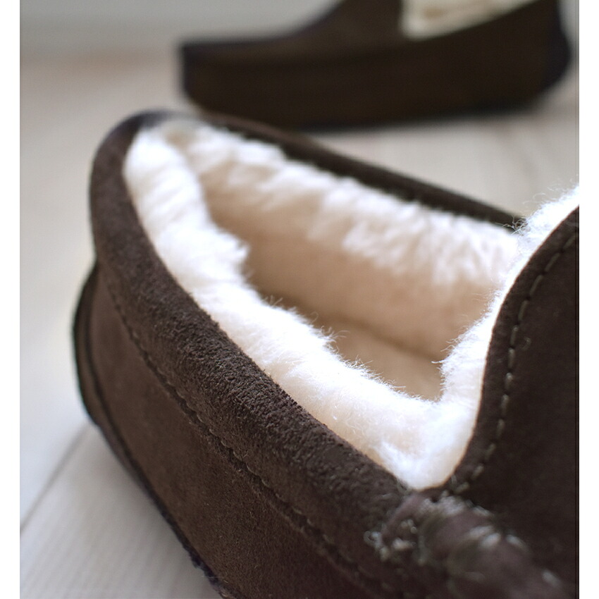 楽天市場】アグ M アスコット UGG モカシン メンズ ブラック 黒 グレー