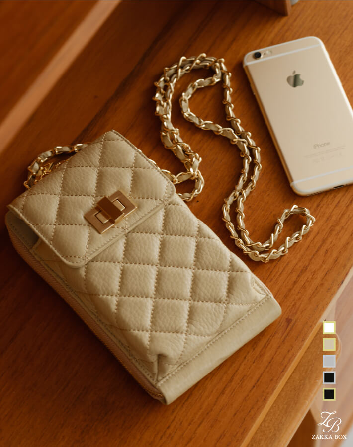 楽天市場】【ORNELLA/オルネラ】キルティングチェーンスマホウォレット