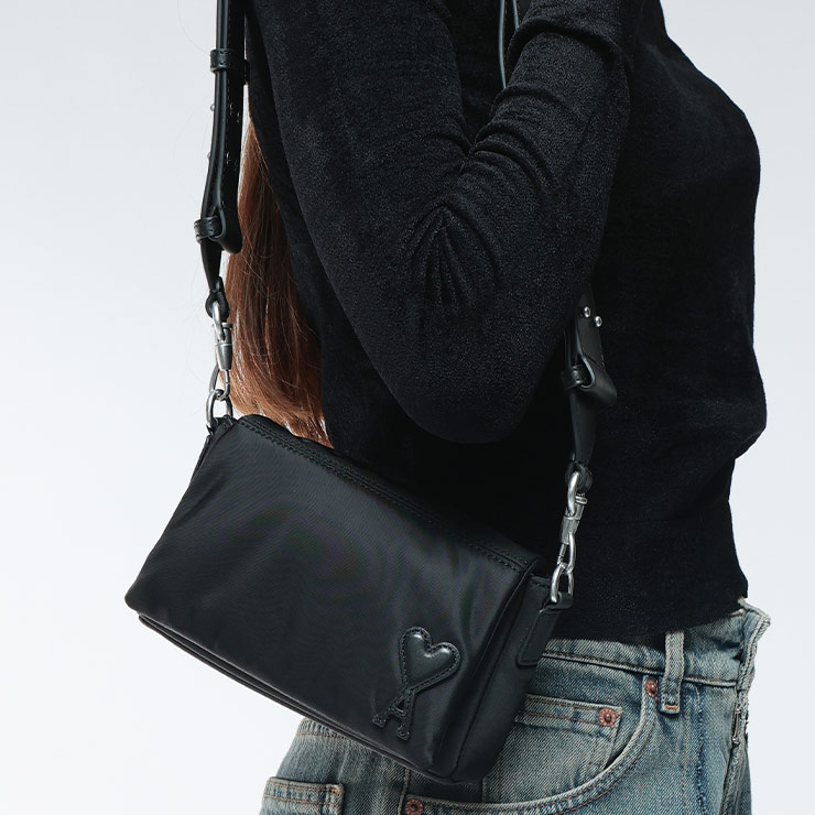 楽天市場】アミパリス AMI PARIS ナイロンキャンバス クロスボディ