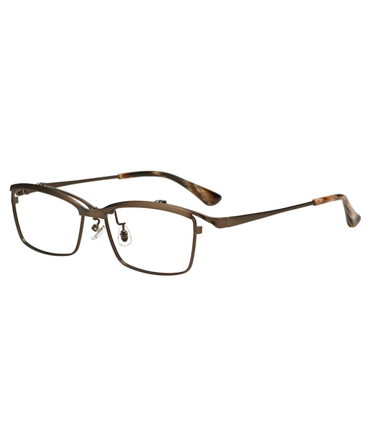 楽天市場】|スクエア型 メガネ(ブラウン(マット)) 跳ね上げ式 メガネの