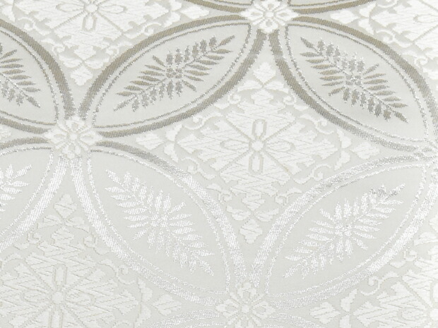 楽天市場】七宝柄 西陣織 白寿苑謹製 西陣袋帯 アイボリー地 白系 銀系