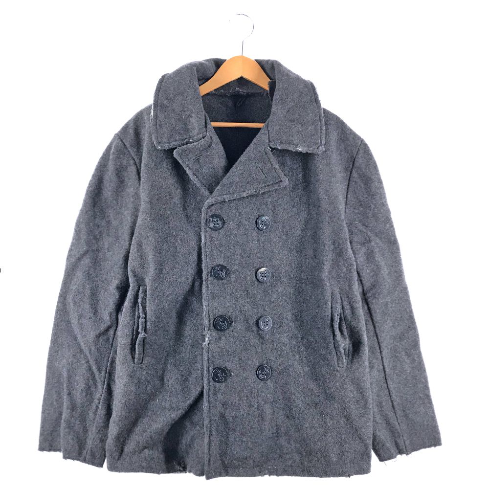 楽天市場】リメイク Pコート サイズ表記 44 グレー ダメージ加工