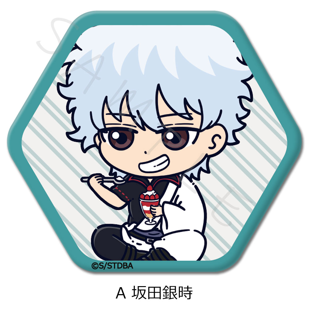 楽天市場】TVアニメ『銀魂』 六角形缶バッジ A(坂田 銀時) B(志村 新八