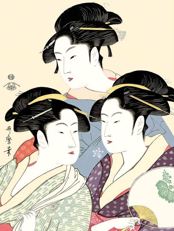 楽天市場】喜多川歌麿 寛政の三美人 【F8/F6/F4サイズ】（紐・フック付