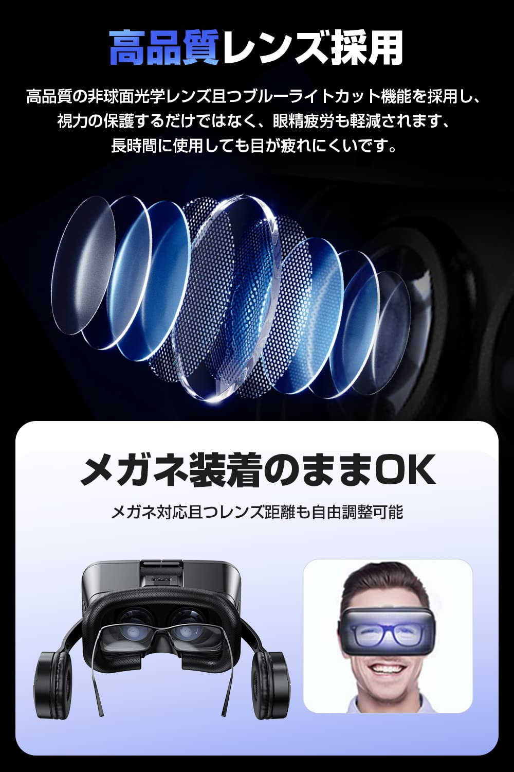 楽天市場】VRゴーグル 新モデル 3D体験進化 VRヘッドセット スマホ対応