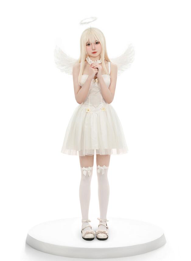 楽天市場】ハロウィン天使コスプレ 羽根 妖精 白 大人用コスプレ衣装