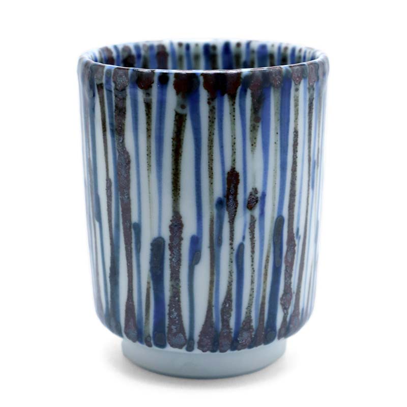 楽天市場】九谷焼：染付錆絵千筋文湯呑・須田菁華《湯呑み・7.3cm