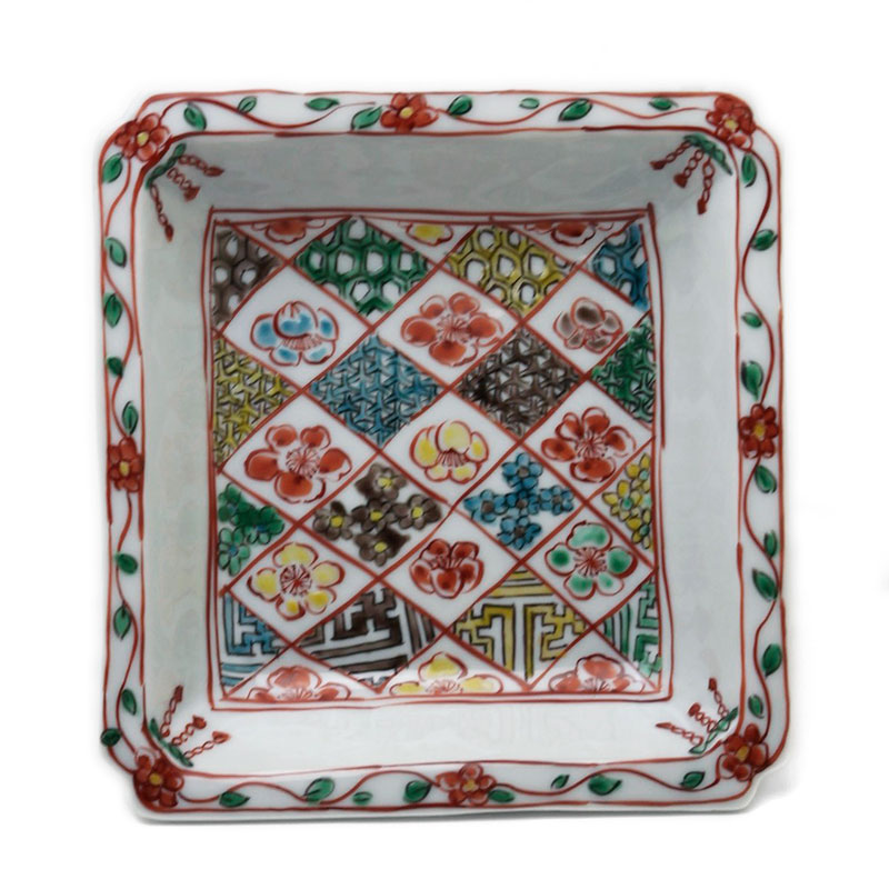 楽天市場】九谷焼：南京赤絵花文四方向付・須田菁華《小鉢・14.0cm