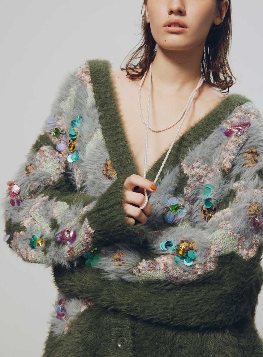 楽天市場】花柄ビジューシャギーカーディガン／コエル（COEL） : 丸井