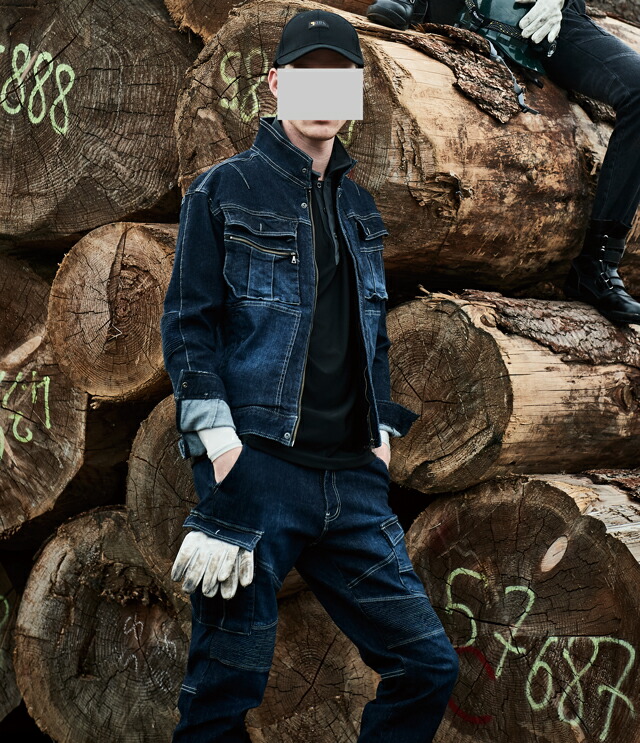 楽天市場】寅壱 上下 デニム 作業服 作業着 04.コン ストレッチ デニム