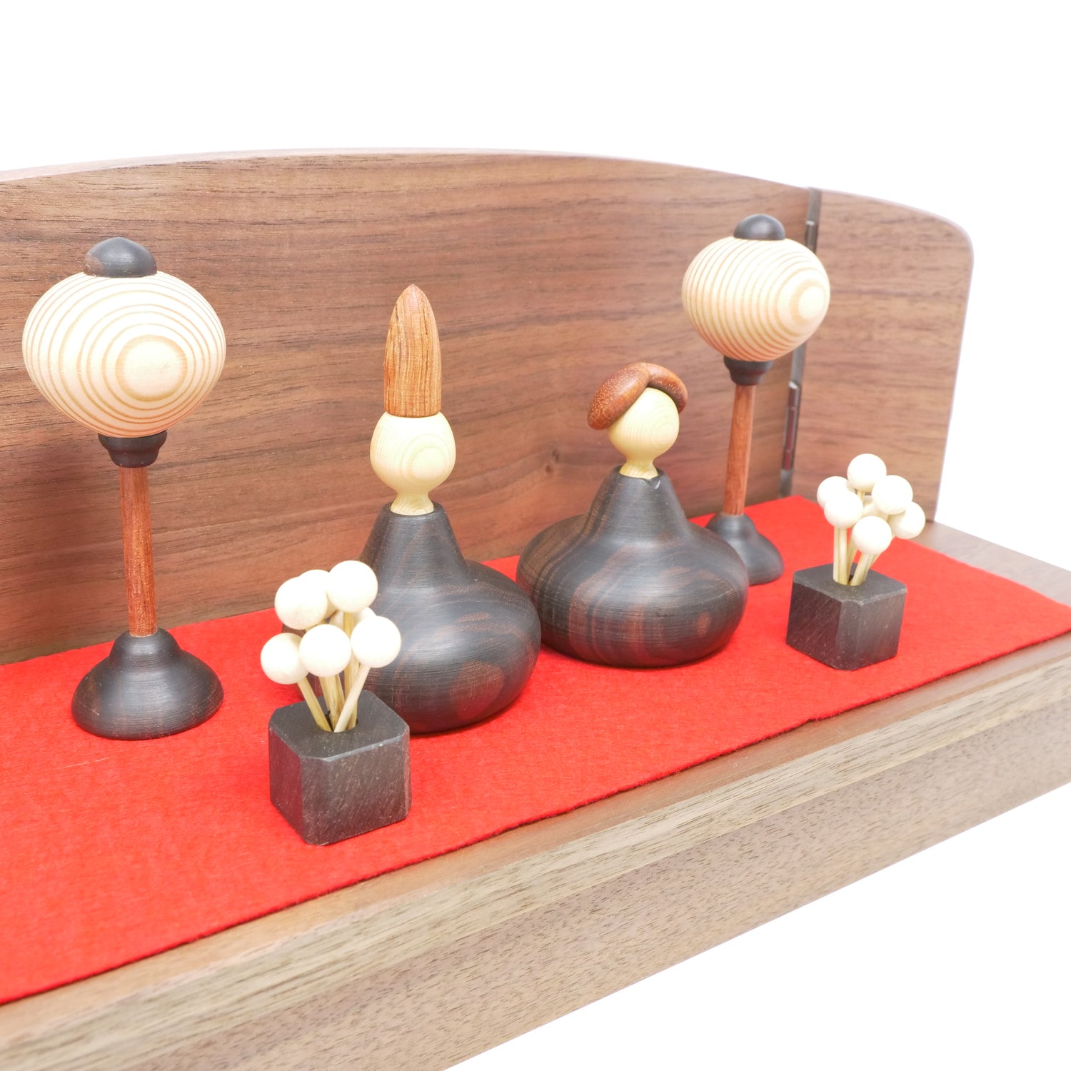 ろくろ細工の三浦木地 ：雛人形】ひな一段セット 新 コクタン（限定品