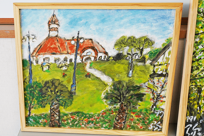 弥勒 祐徳（みろく すけのり）☆水彩画「田ノ神」 フレーム付き 弥勒