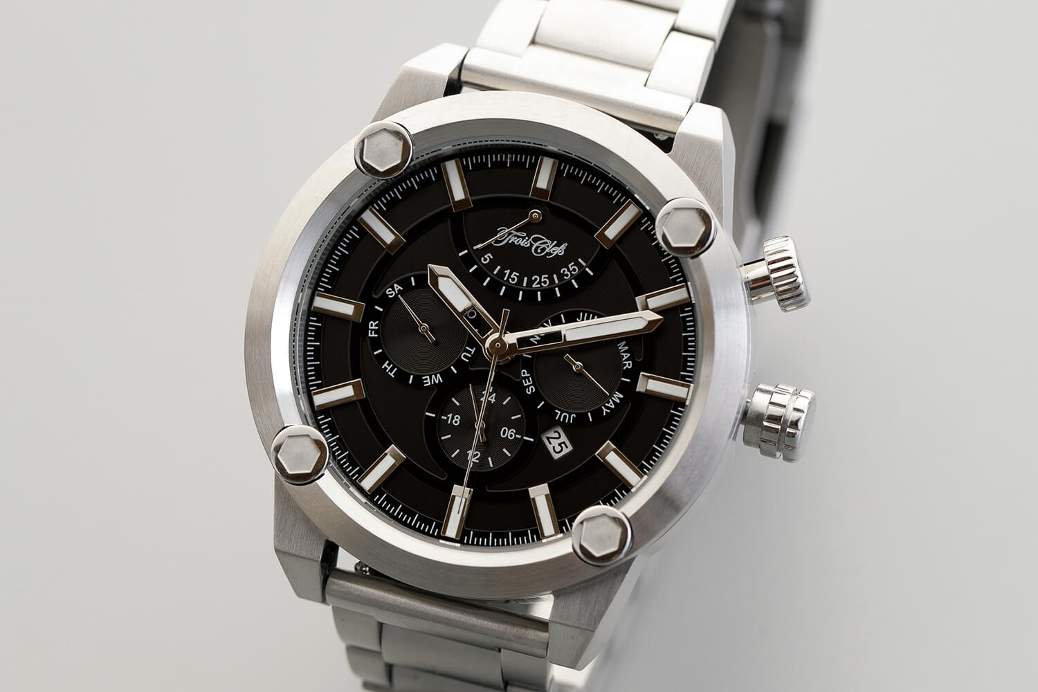 メタル&革ベルト・セット時計(Black) | トワクレ｜Trois Clefs