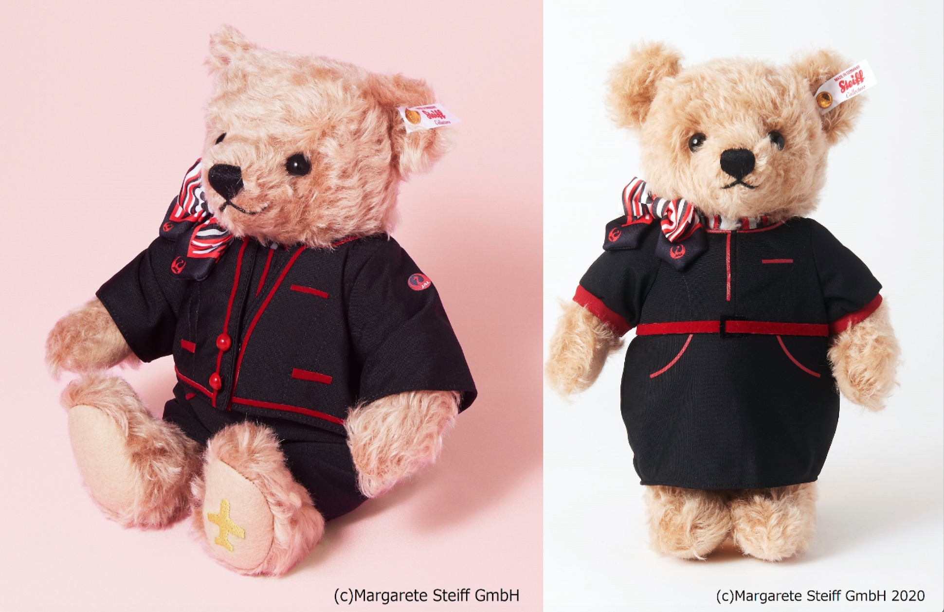 ドイツのぬいぐるみブランド「シュタイフ」、JALのCA新制服をまとった
