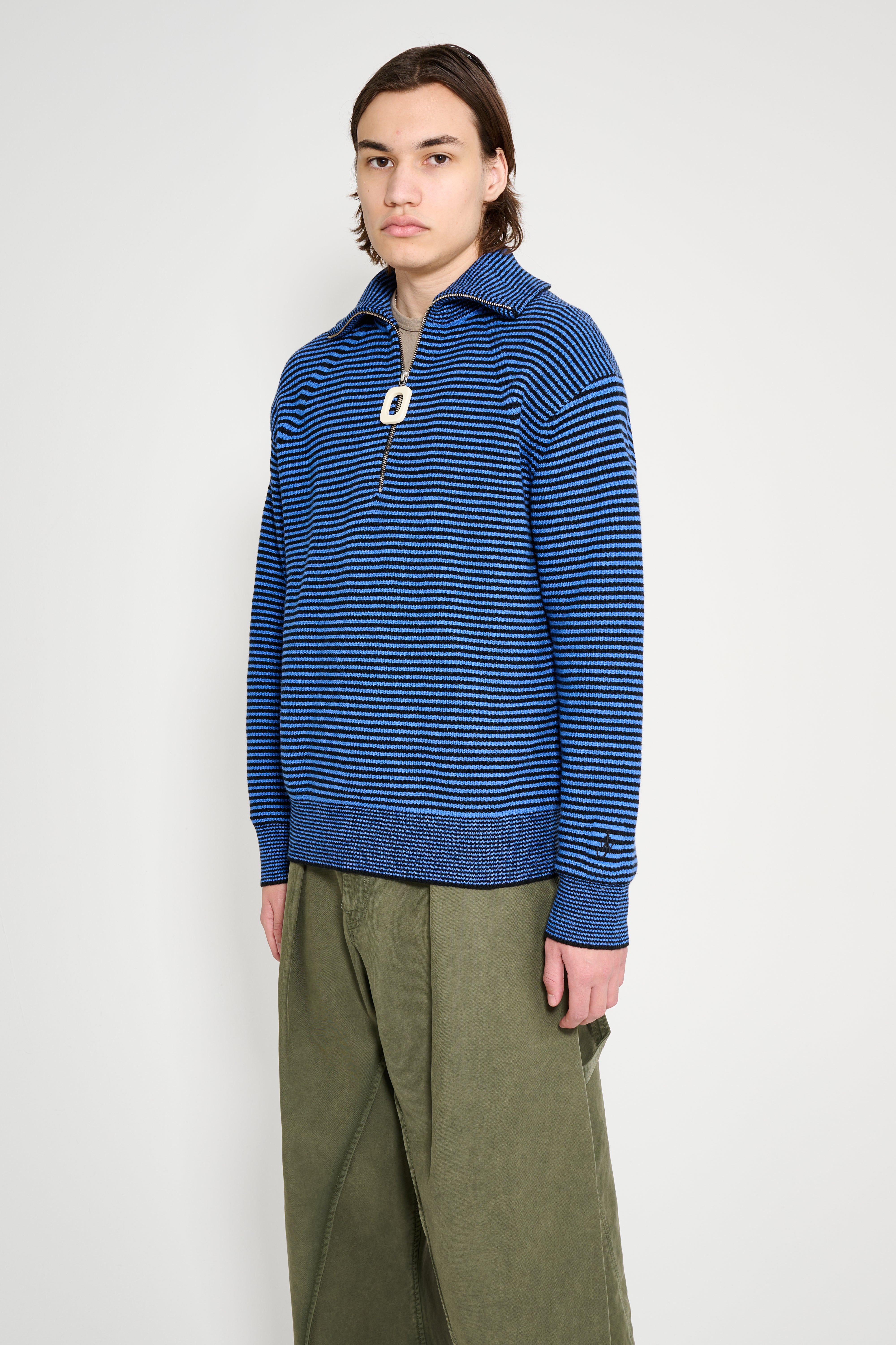 JW Anderson Half Zip Jumper Blue / Black – Très Bien