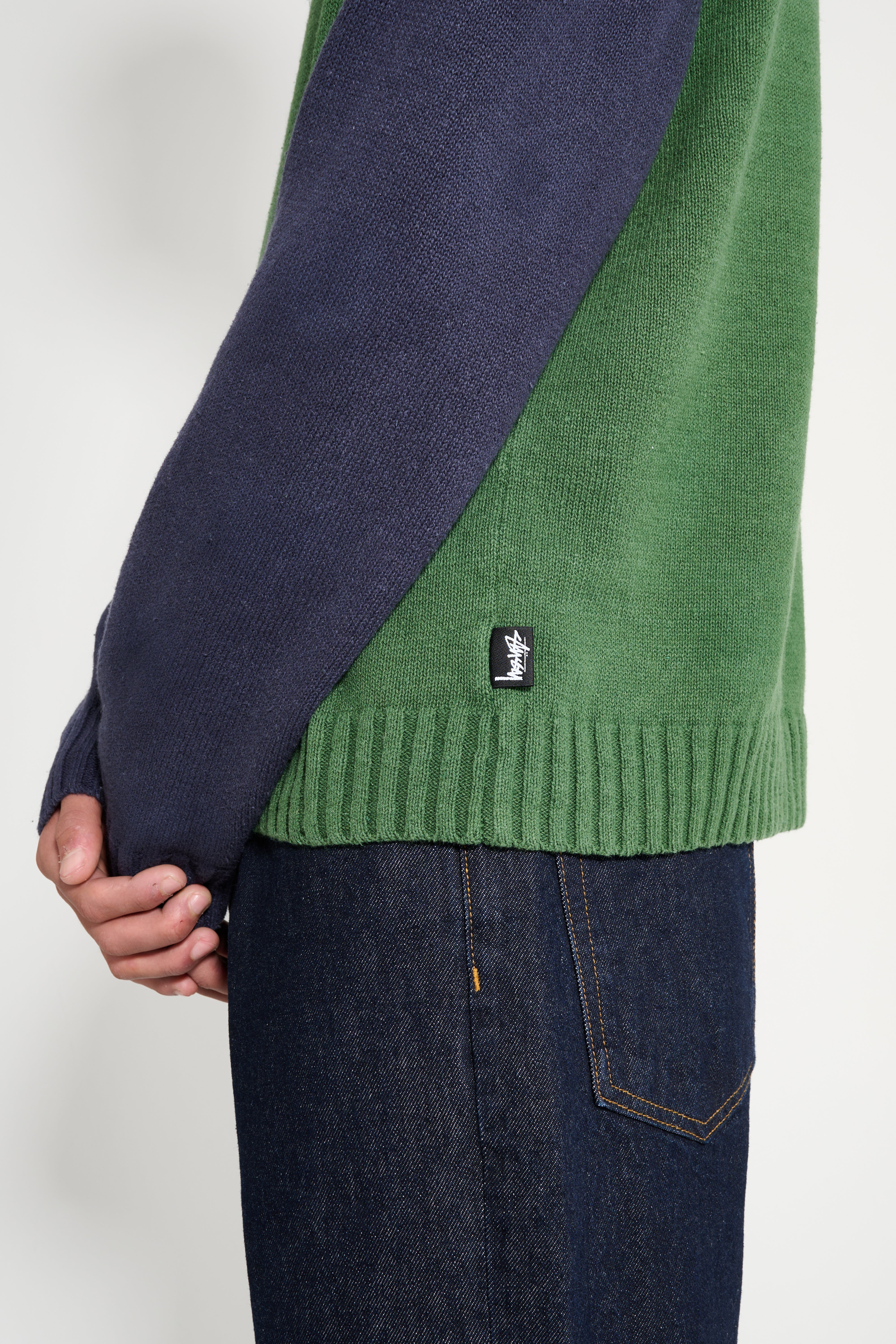 Stüssy Color Blocked Raglan Crew Green – Très Bien