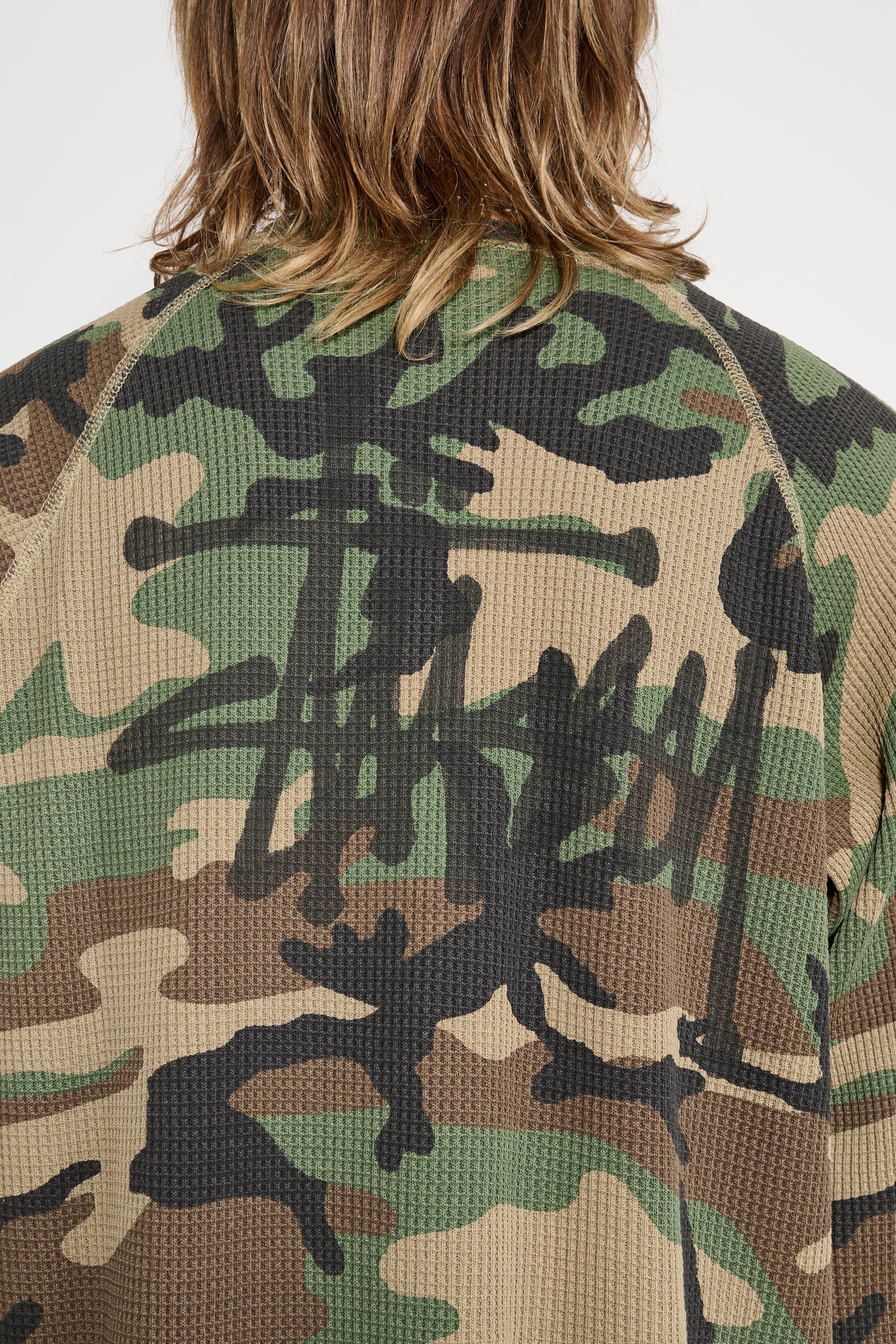 Stüssy Raglan Thermal Basics Stock Woodland Camo – Très Bien