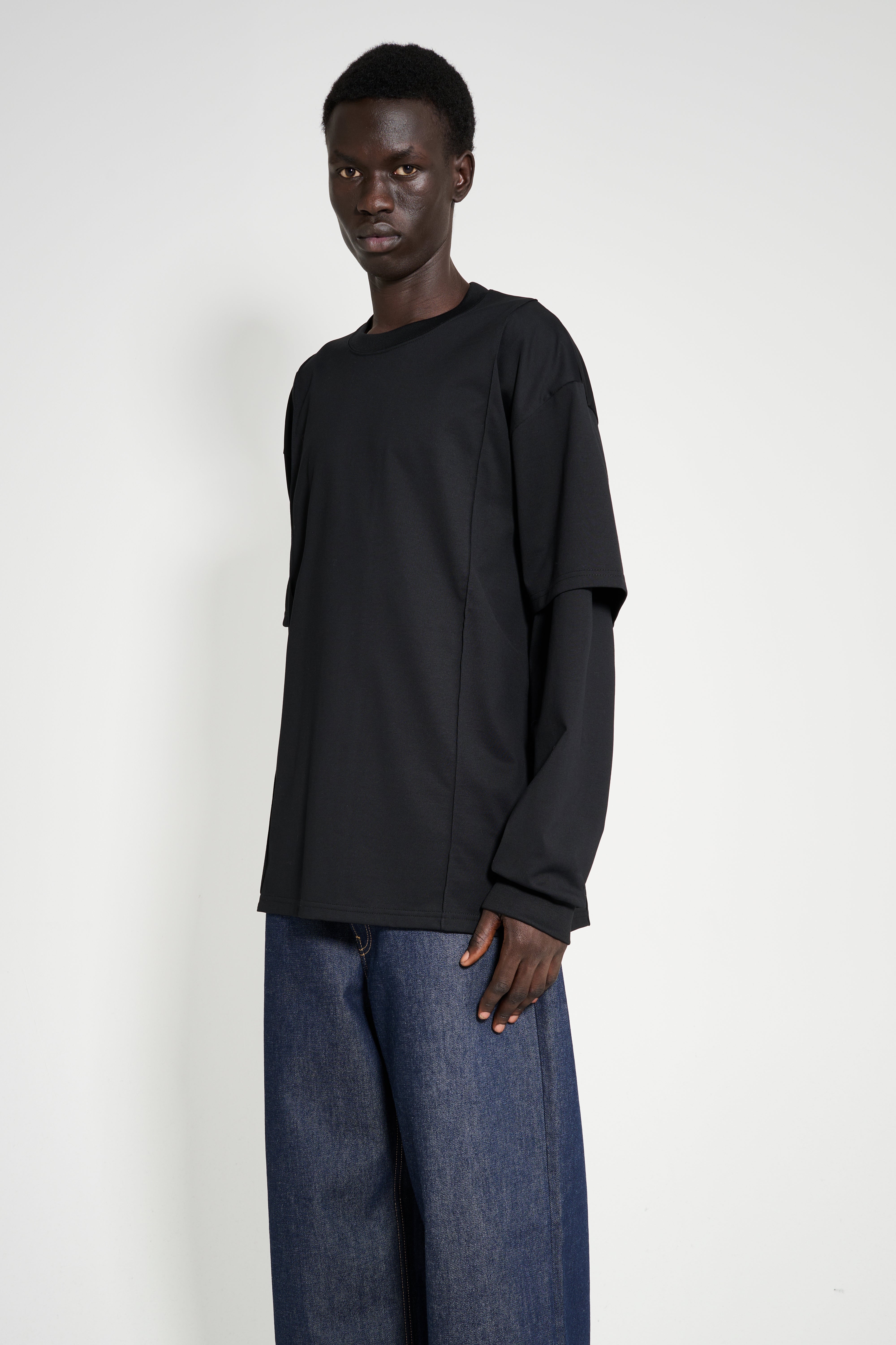 ssstein Oversized Layered Sleeve Tee Black – Très Bien