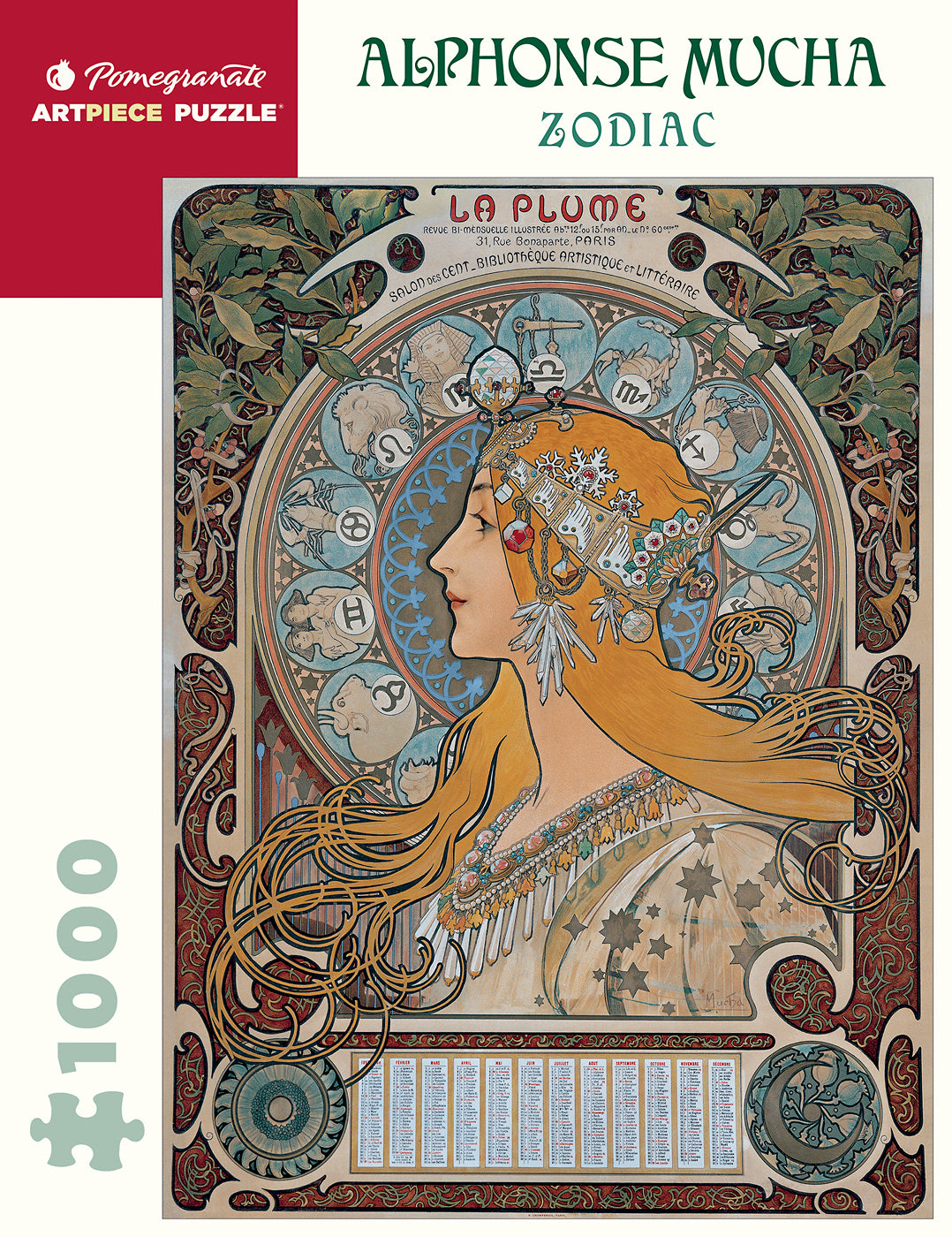 Pomegranate Alphonse Mucha: Zodiac 1000 Piece Puzzle — Two Hands