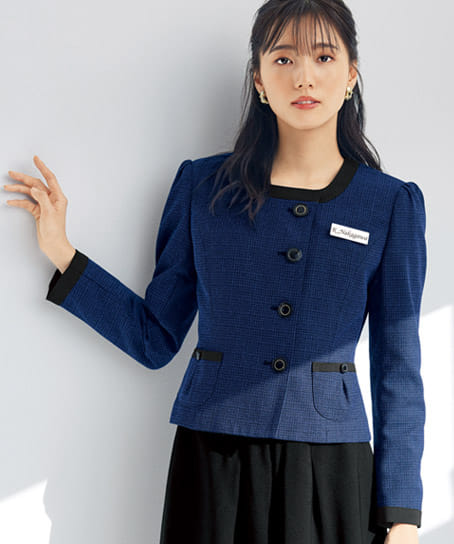 ノーカラージャケット（アクアブルーシリーズ） 81730-3 | 事務服