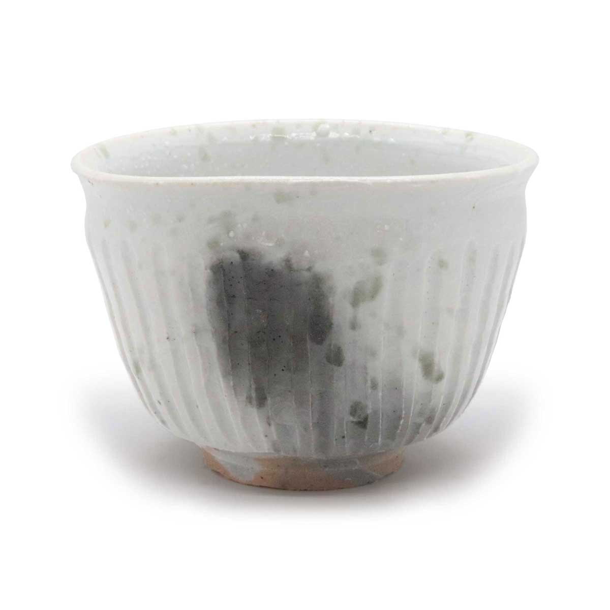 初期伊万里写 鎬紋 天目形 茶碗 鶴田純久作 os009