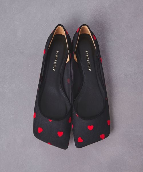別注】＜PIPPICHIC＞ハート AMBER バレエシューズ