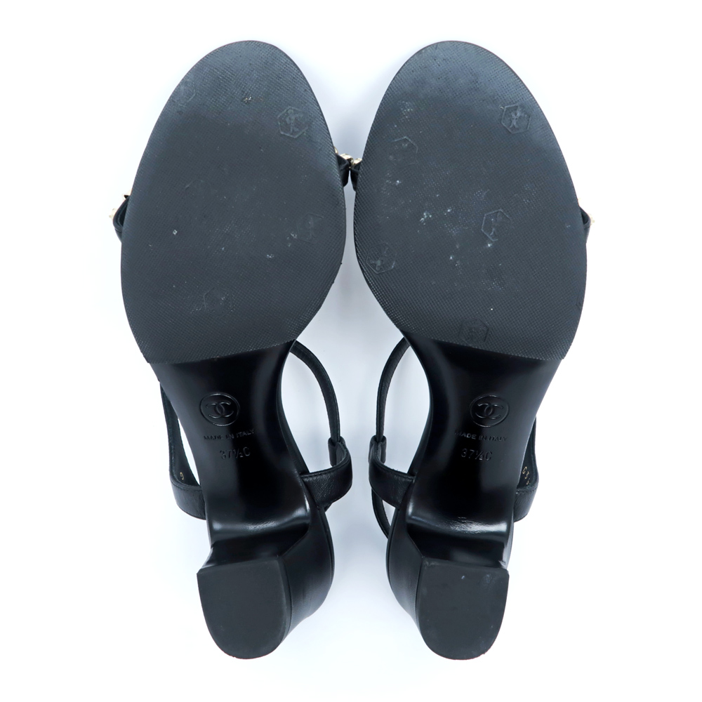 名東】【CHANEL】シャネル ストラップサンダル G36122 ブラック BK