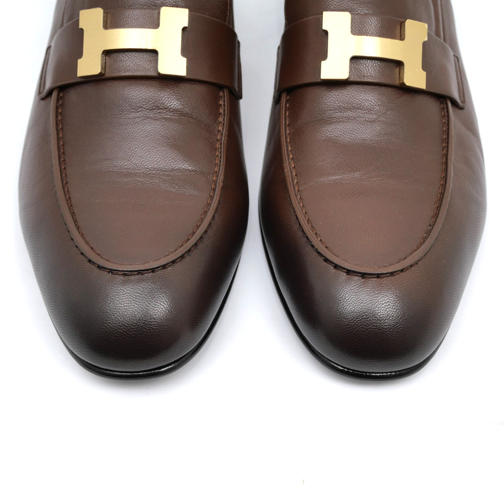 名東】【HERMES】エルメス モカシンパリ ローファー ブラウン