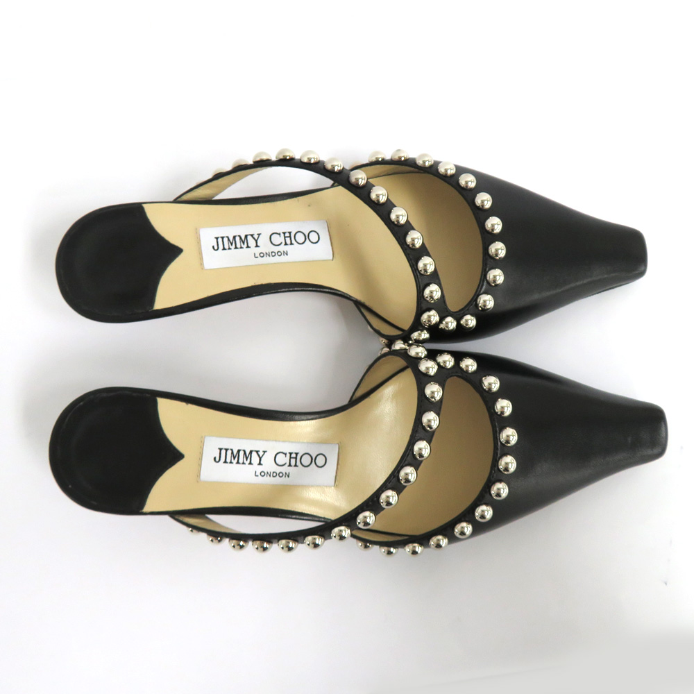 名古屋】【JIMMY CHOO】ジミーチュウ Ros 35 スタッズ ミュール レザー