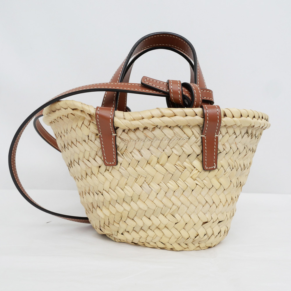 名東】【CELINE】セリーヌ ミニトリオンフ パニエ ナチュラル タン