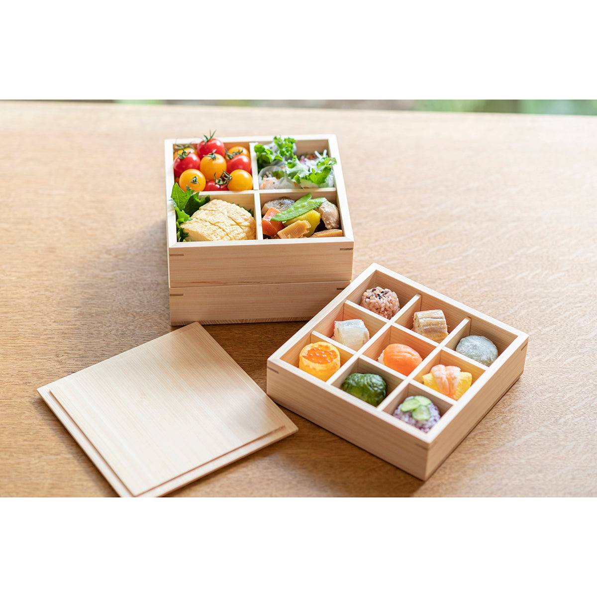 お重 東濃桧の重箱 6寸3段 白木重箱 – 梅沢木材工芸社