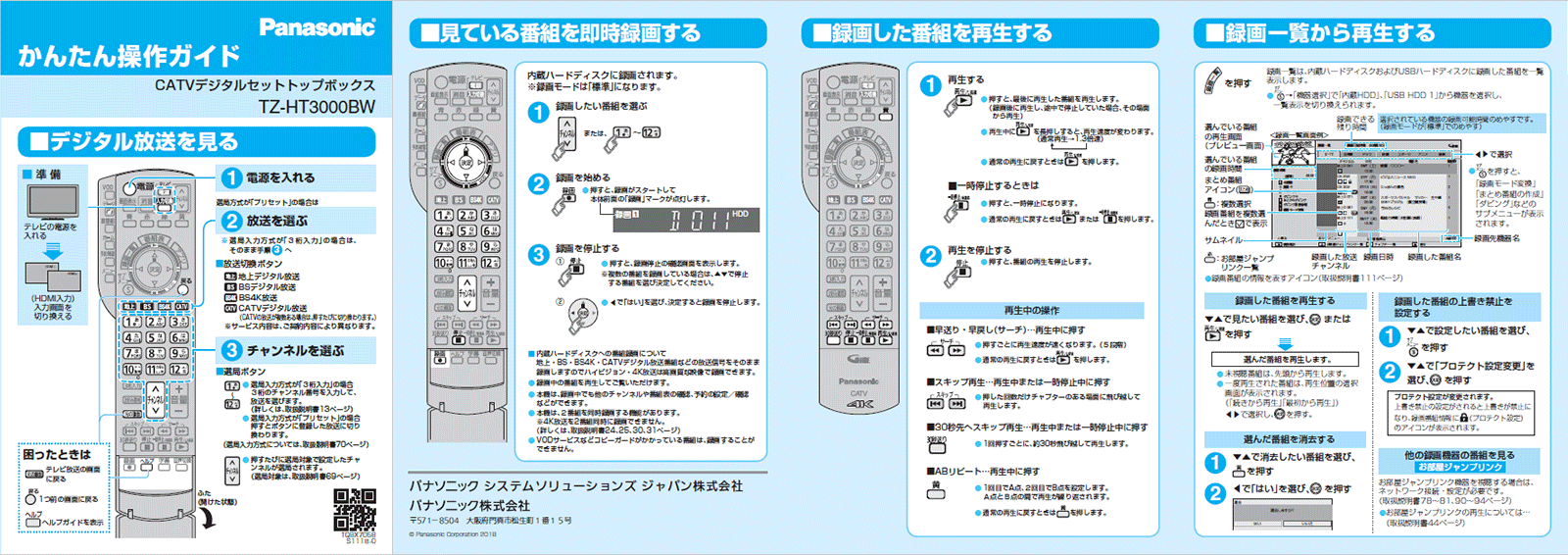 ミクスネットワーク ユーザーサイト » STB操作方法（TZ-HT3000）