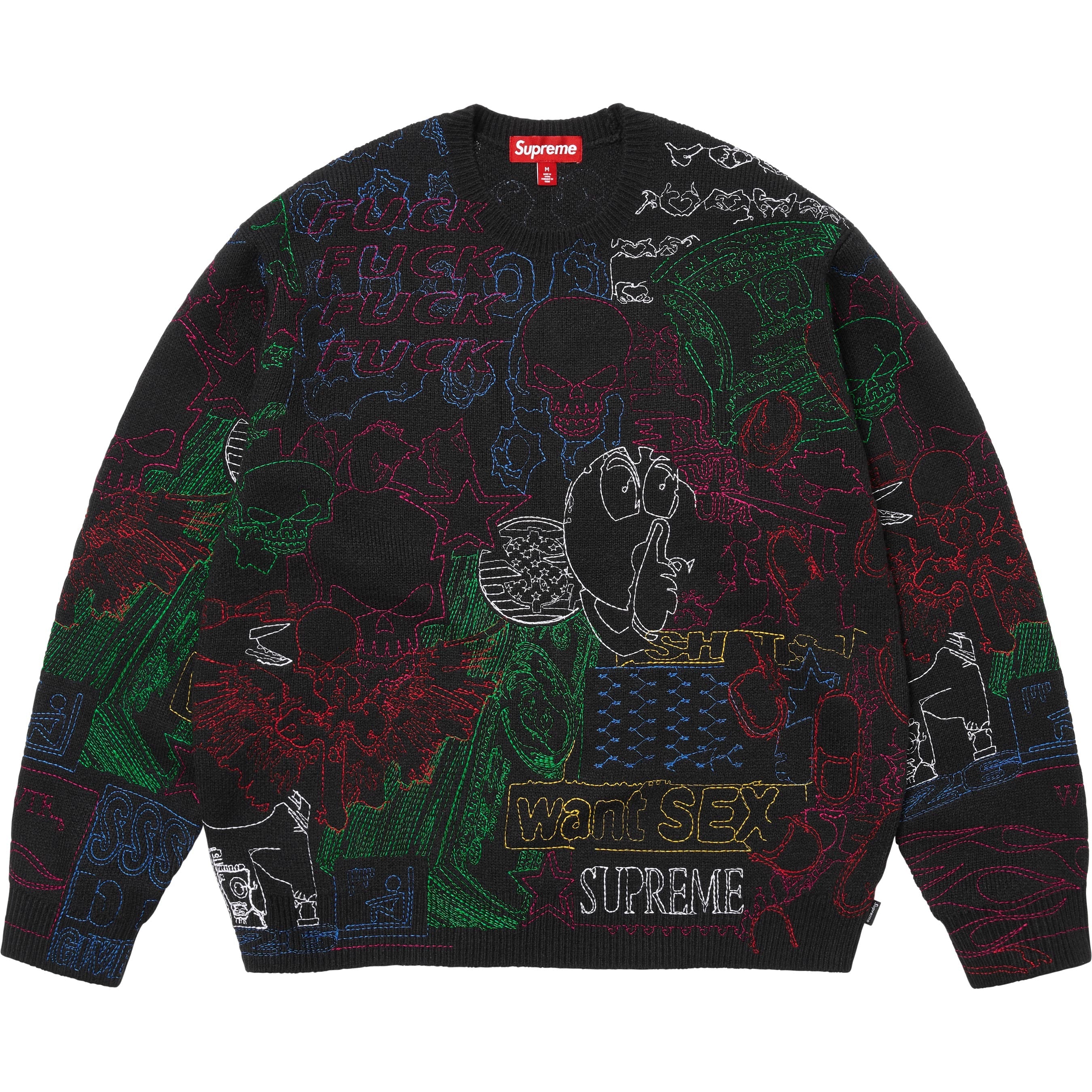 Collage Embroidered Sweater - Shop - Supreme