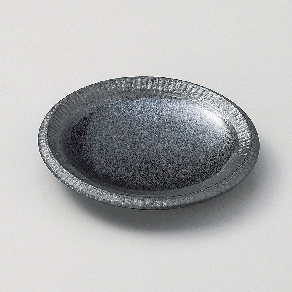 210-19-727 銀彩鉄結晶4.0皿 14×2.1㎝ 皿 取皿・フルーツ皿（丸