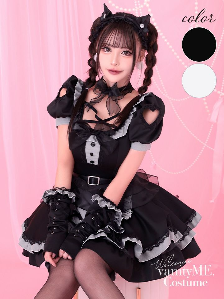 6点セット】Malymoon マリーンムーン レースブラックメイド服 ml5346