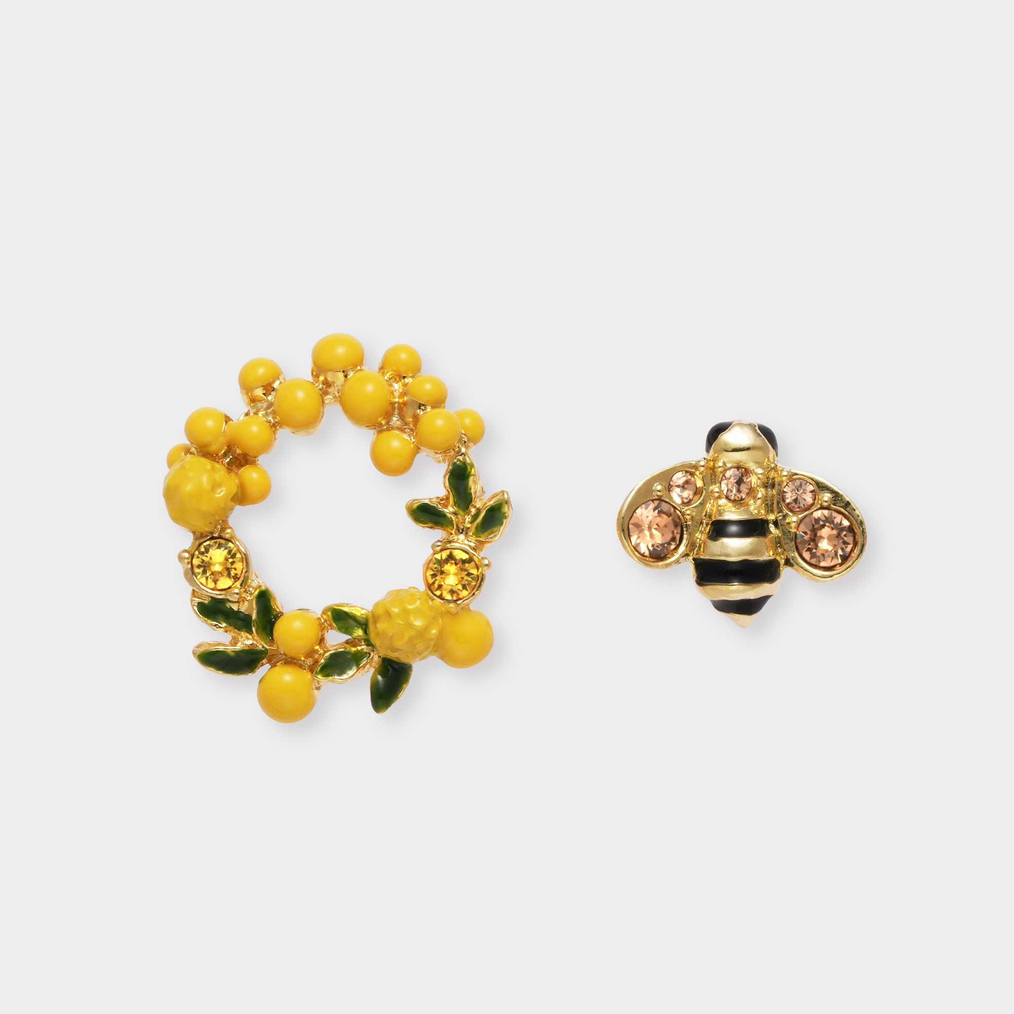VBRV2015__Y2 ミモザ＆ハチ ブローチ2点セット｜ブローチ｜ヴァン