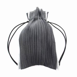 イッセイミヤケ 巾着バッグ 巾着袋 ポーチ 黒 ブラック グレー PP22