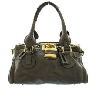 パディントン ハンドバッグ 南京錠 レザー べージュ（2024/11/05買取