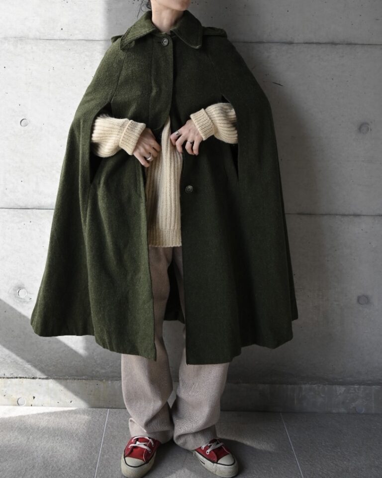 vintage wool poncho long coat - veje