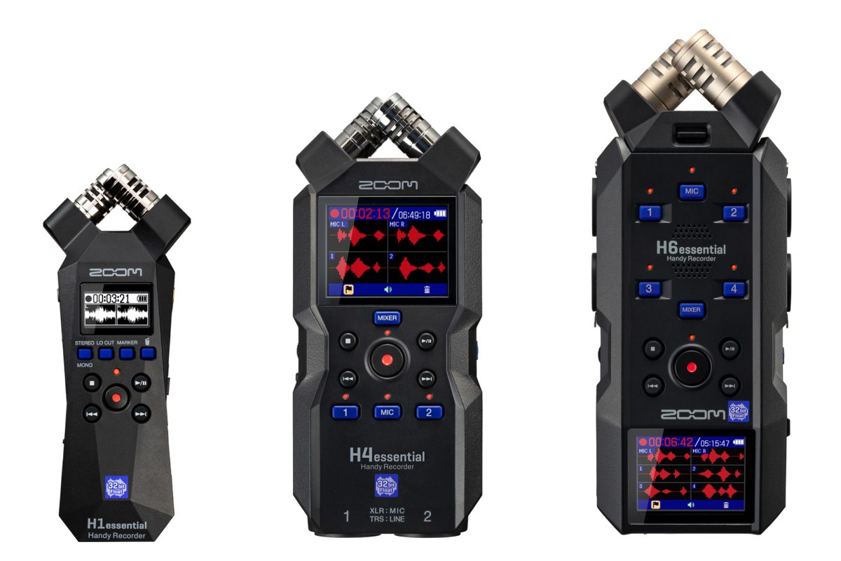 ZOOM、32bitフロート録音に対応のハンディレコーダーessentialシリー