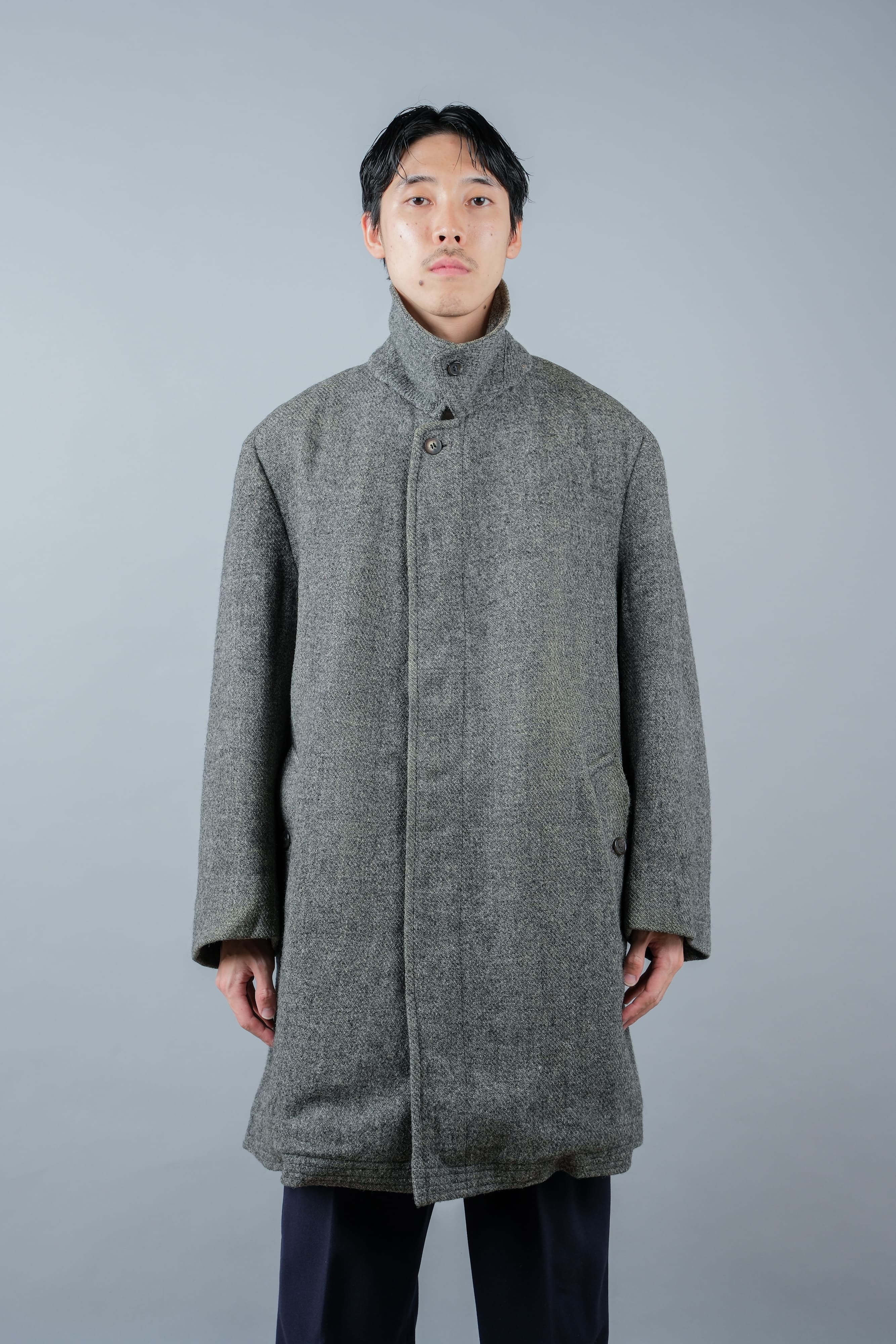 80's】Vintage Burberrys Saddle Shoulder Wool Balmacaan Coat Size.50RL