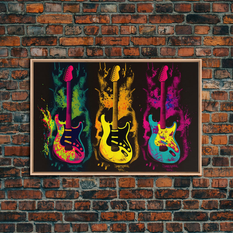 Psychedelic Electric Guitar Graffiti Pop Art, Instrument Drawings, Fra