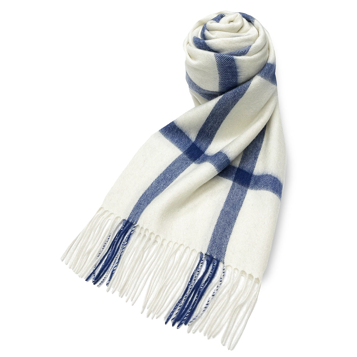 CashmereBlend チェックストール BigPane White ビッグペーン ホワイト