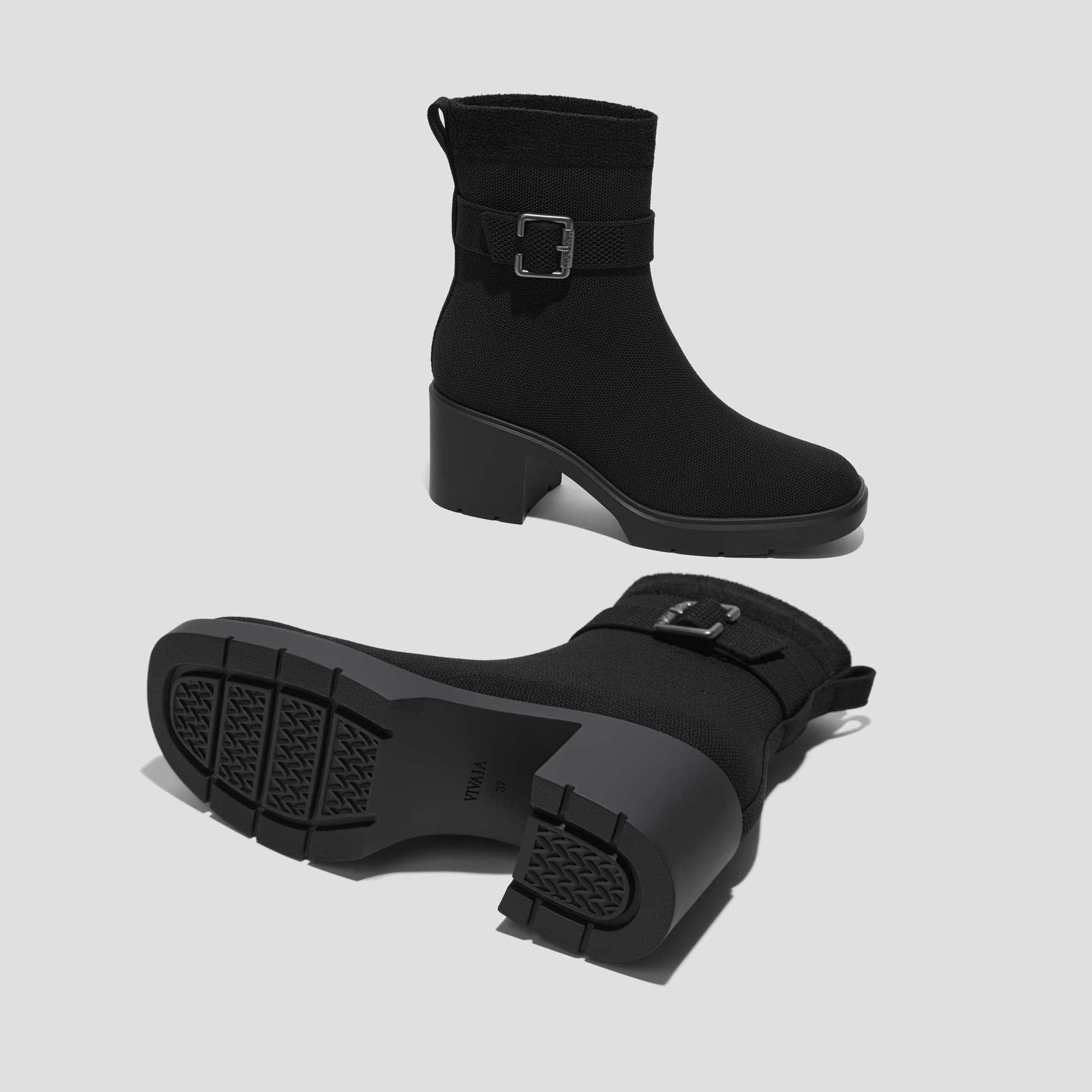 Gisella] スクエアトゥ 撥水加工 ヒールブーツ – VIVAIA JAPAN