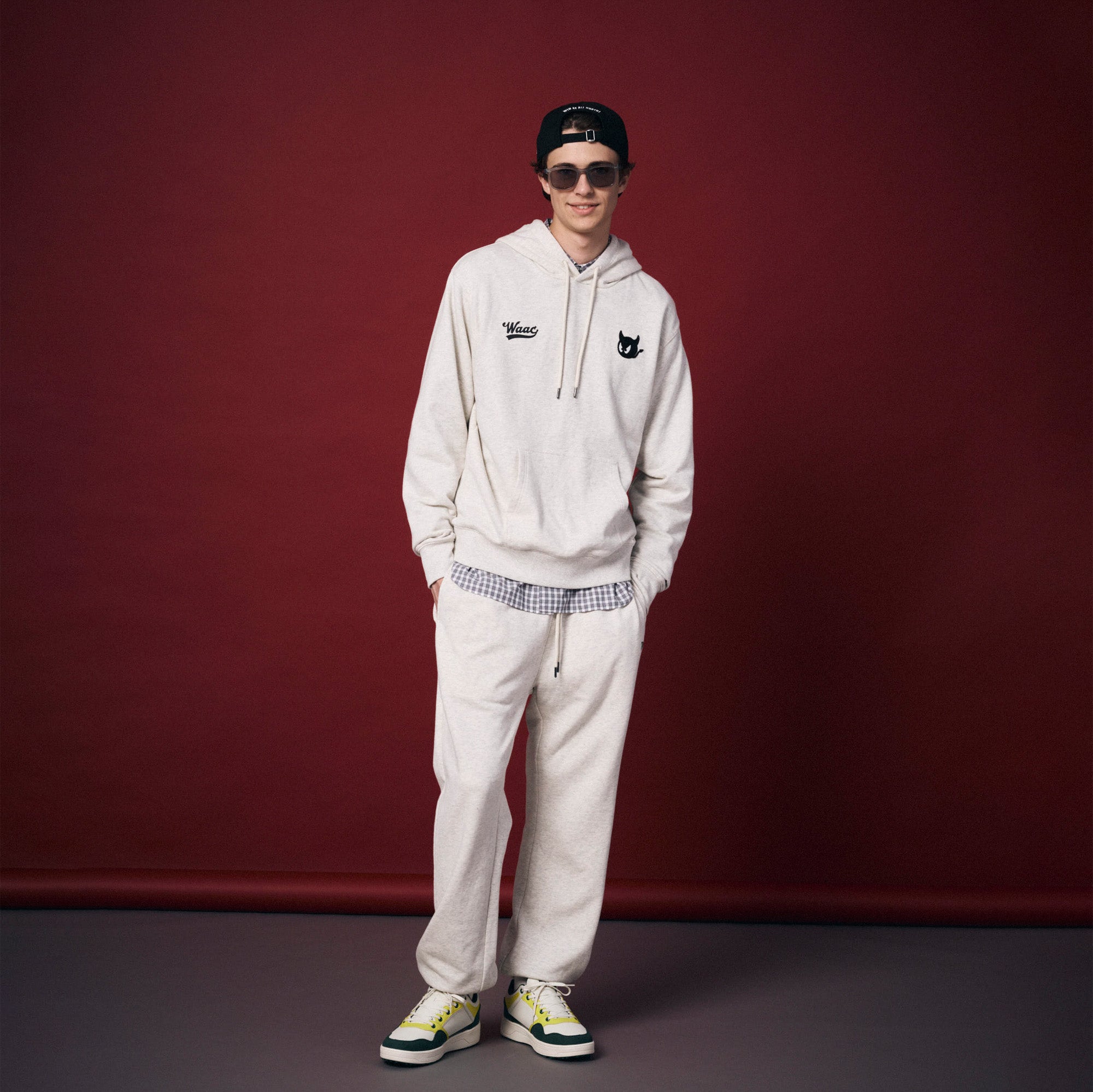 UNISEX NEW ERA スウェットパンツ アイボリー