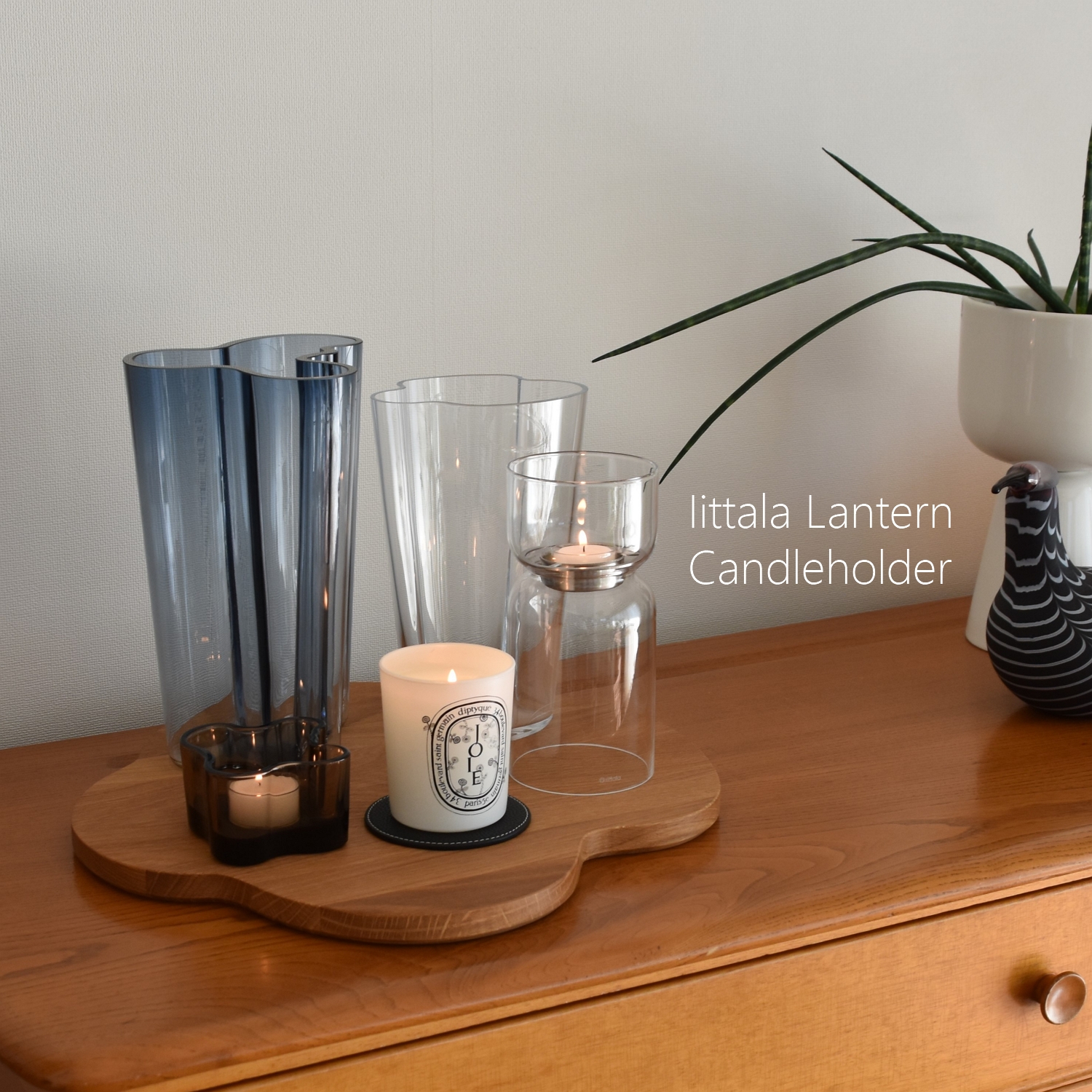 iittala 】背の高いキャンドルホルダーとアロマキャンドルカバー