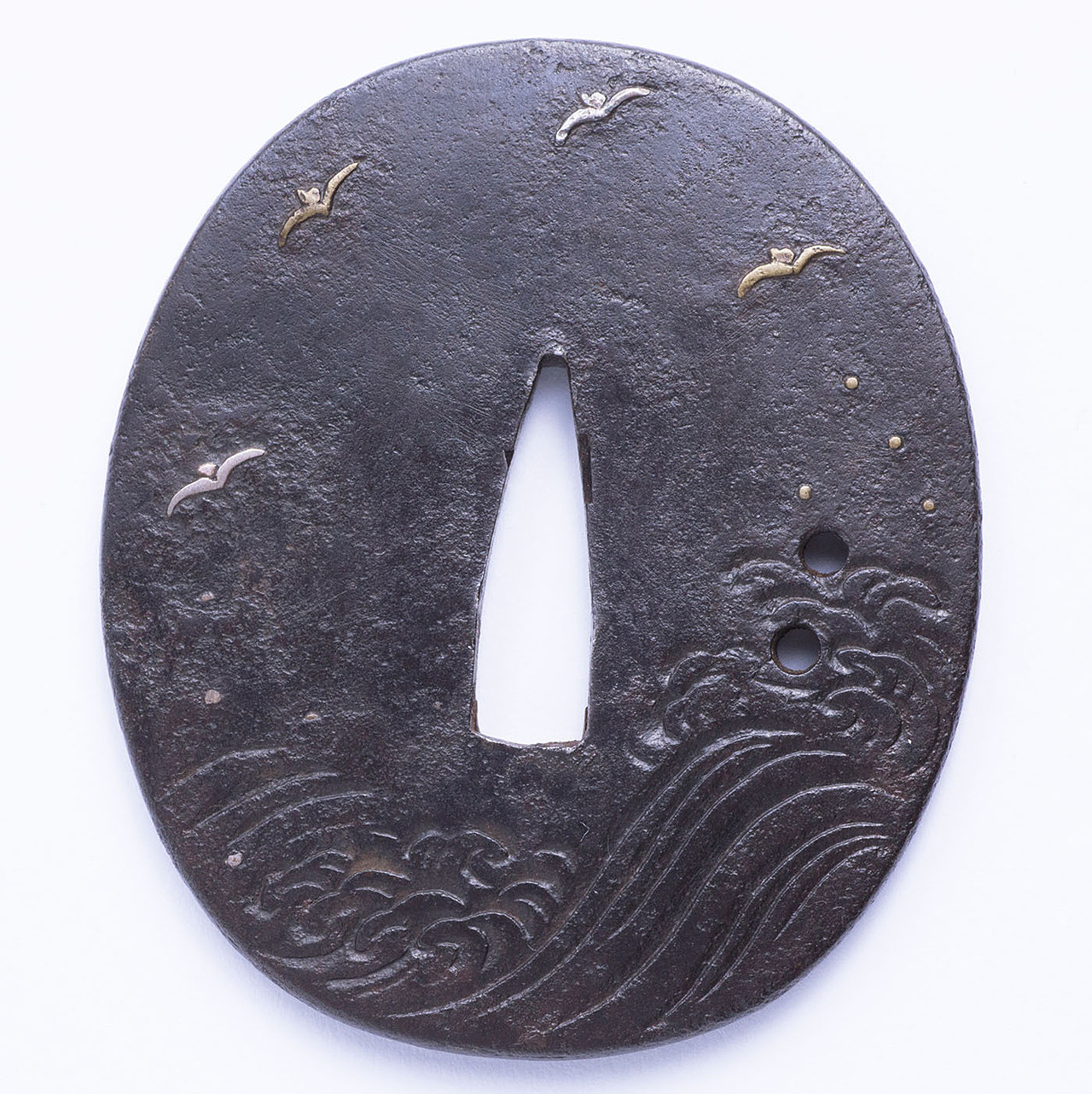 鍔 無銘（薩摩）波千鳥図 | 日本刀・刀剣・名刀・短刀の販売・通販