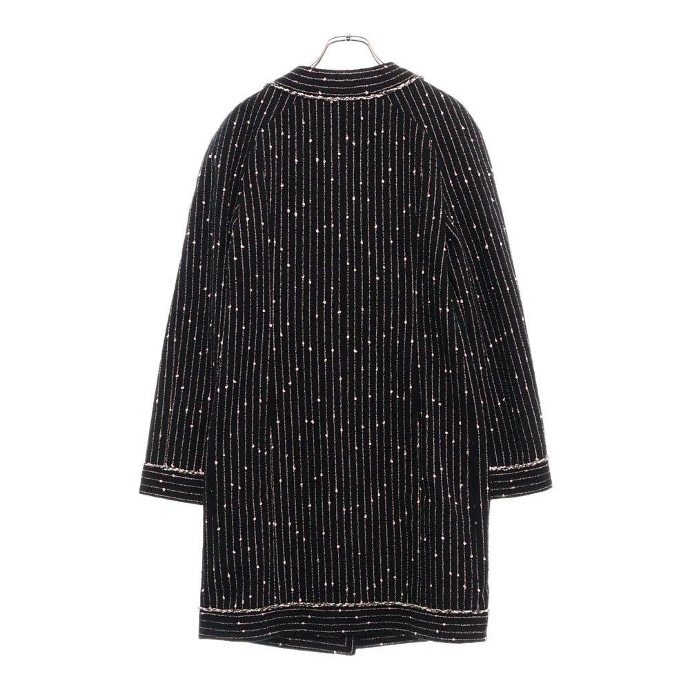 CHANEL(シャネル) ココマークボタン ストライプ ノーカラーツイード