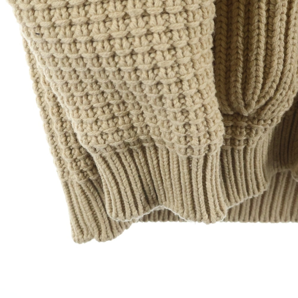 Bark(バーク) イタリア製 フーデット ニット ダッフルコート ベージュ