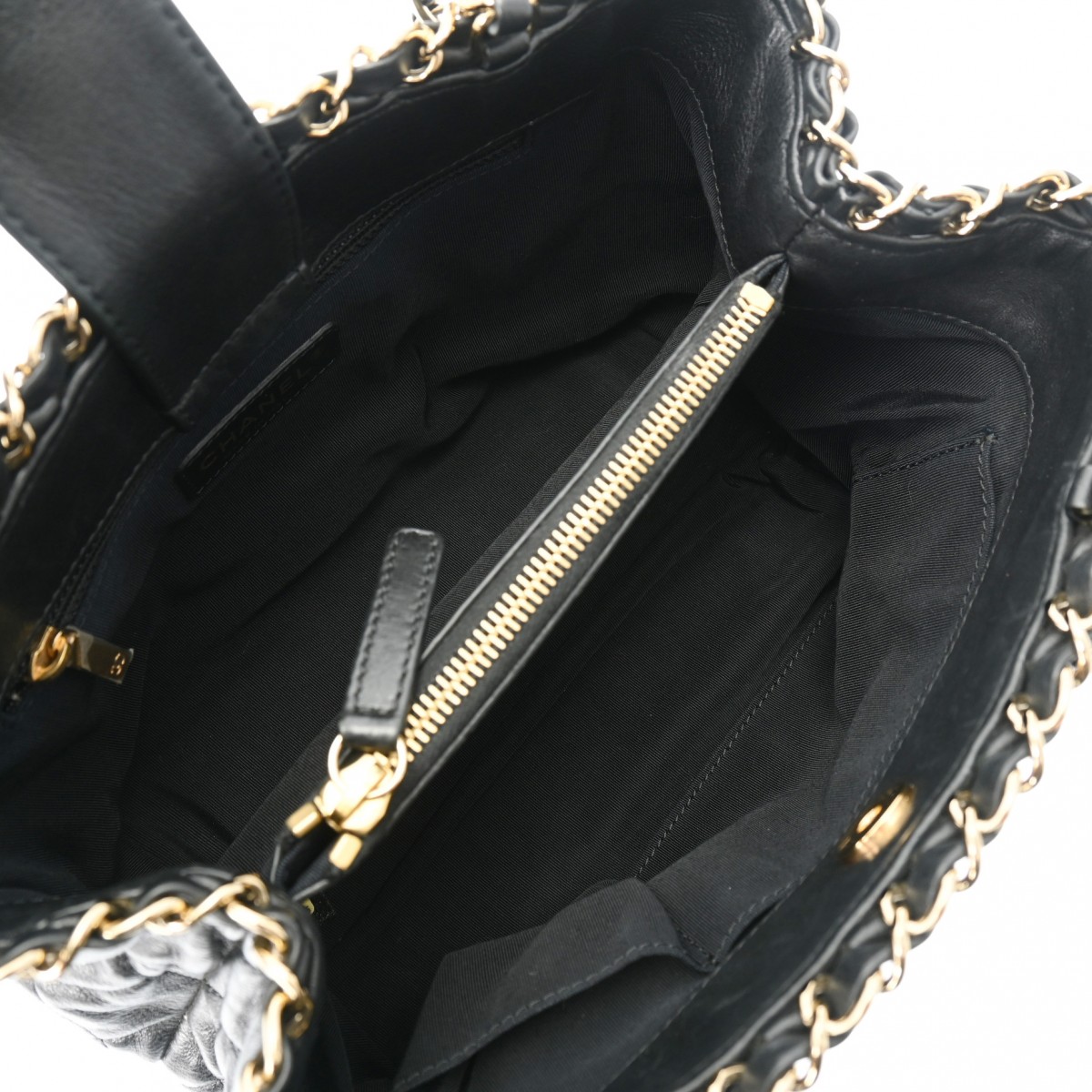 シャネル チェーンミートート ブラック A50494 カーフスキン